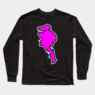 Simple Quadra Island in Pink Magenta - Bright Silhouette - Quadra Island Long Sleeve T-Shirt